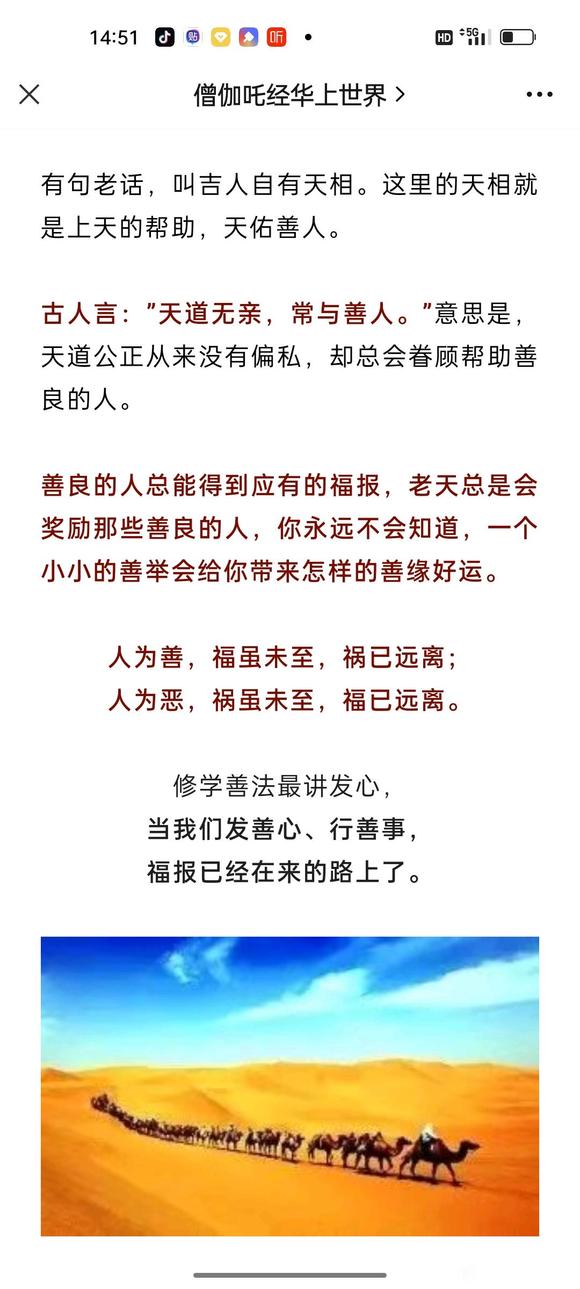 ”福报不足时，你只管努力去做这一件事，上天自会护佑，福报已然在路