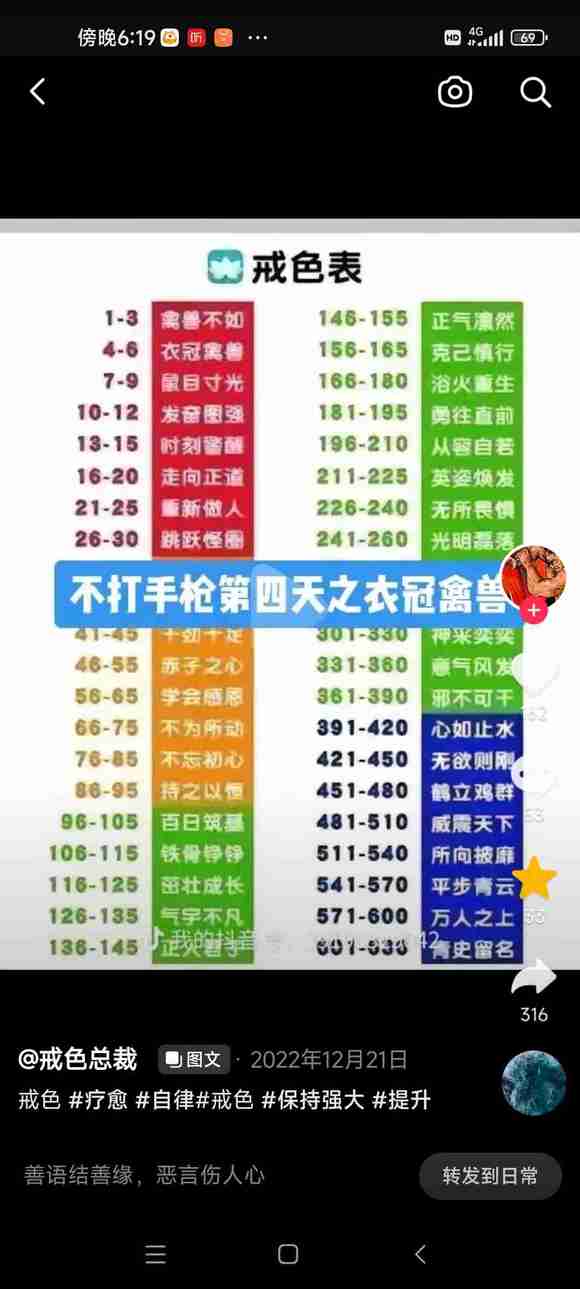 ”戒色打卡三十三天